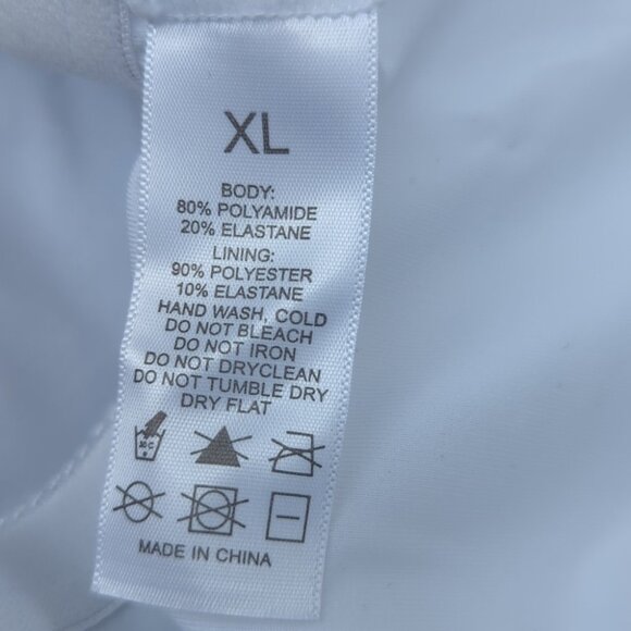 Luvly One Blue & Gold Delphine V-Neck Swimsuit with Lace Trim - Size XL NWT - Picture 5 of 5